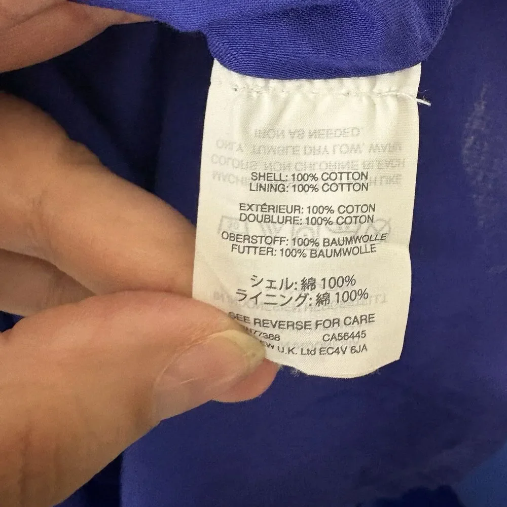J.Crew A-line Sash Tie Brilliant Sapphire Blue Belted Cotton Size 4 Preppy